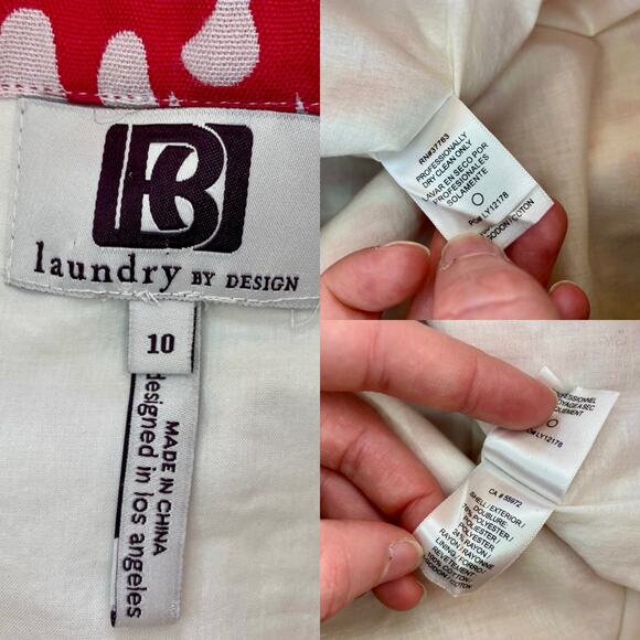 Laundry by Design Brocade White & Pink Strapless Sheath Dress Womens 10 - Picture 15 of 16